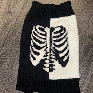 Black and White Skeleton Knit Dog Sweater